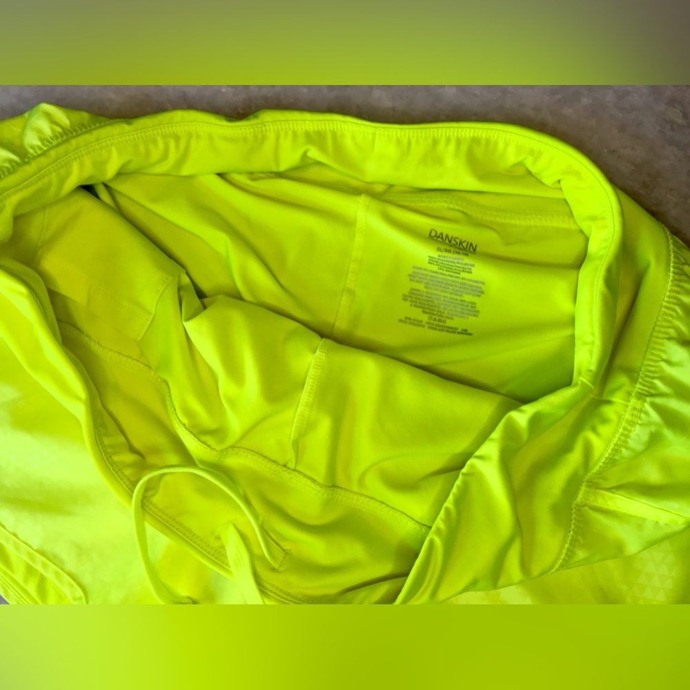 Danskin Bright Neon Yellow athletic shorts - Picture 4 of 9